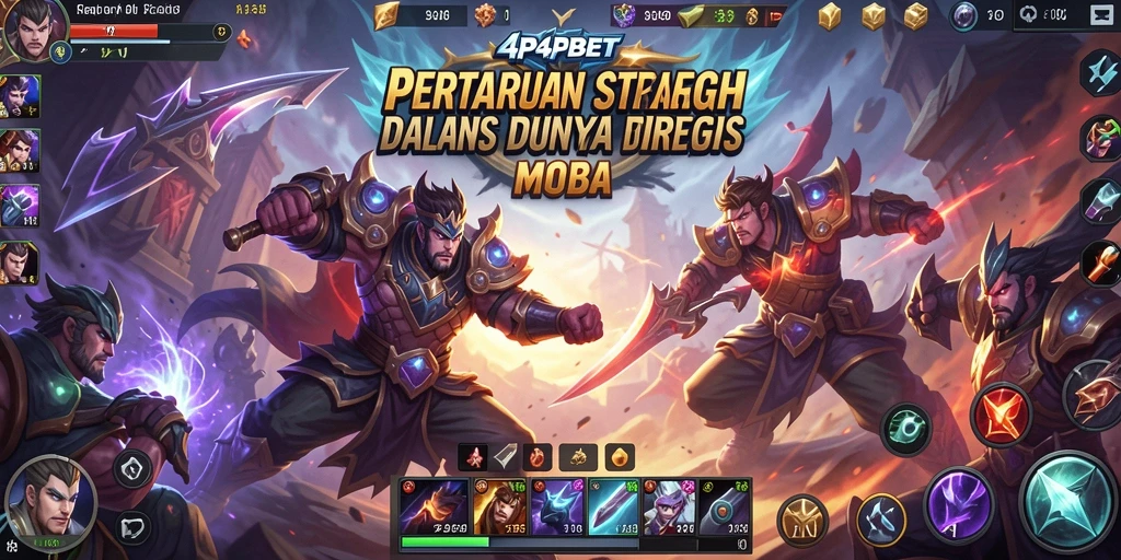 Tampilan gameplay MOBA yang mendebarkan dalam 4P4BET.