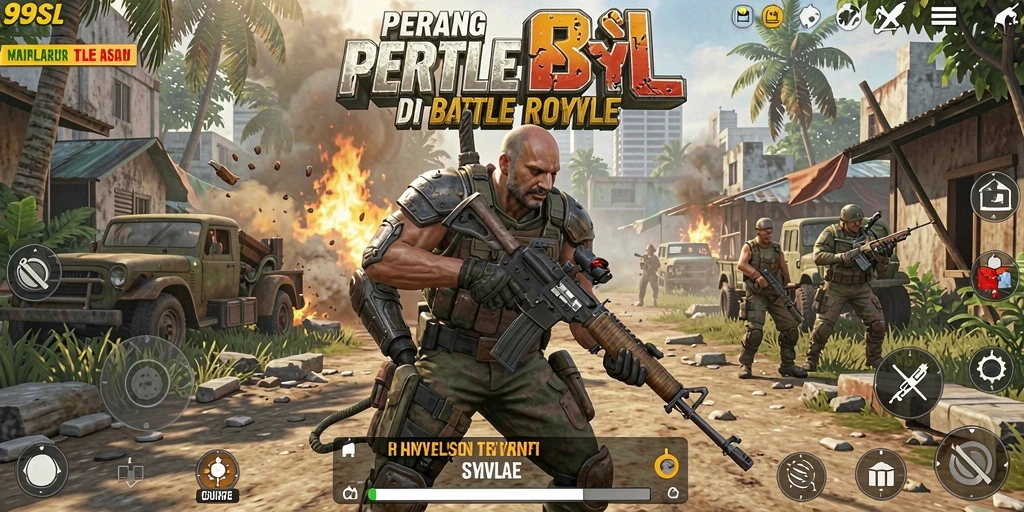 Screenshot 99SL menampilkan aksi seru dalam pertempuran Battle Royale.