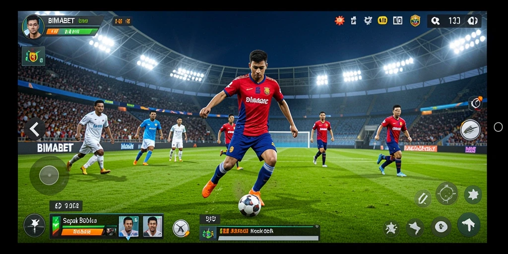 Gameplay menarik dalam BIMABET dengan aksi sepak bola yang seru.