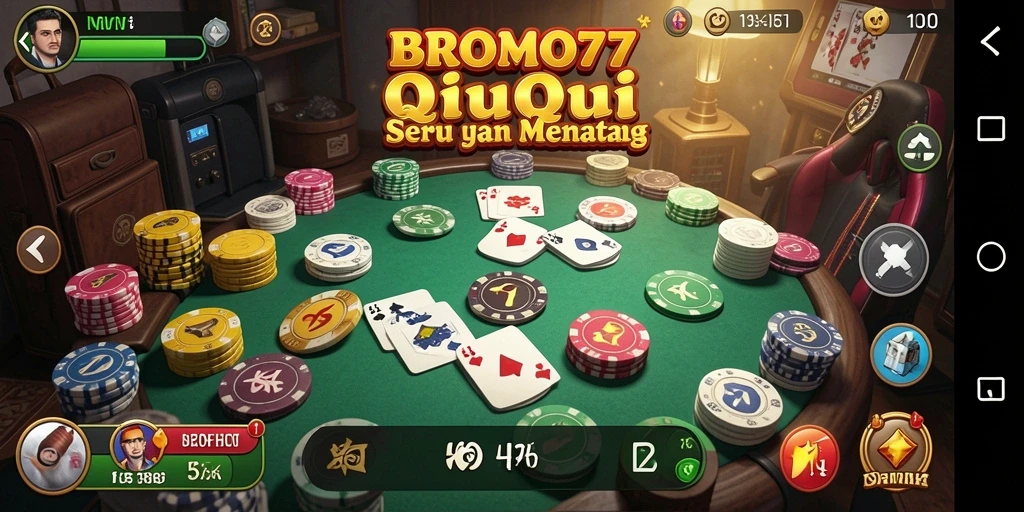 Tampilan menarik dari gameplay QiuQiu BROMO77.