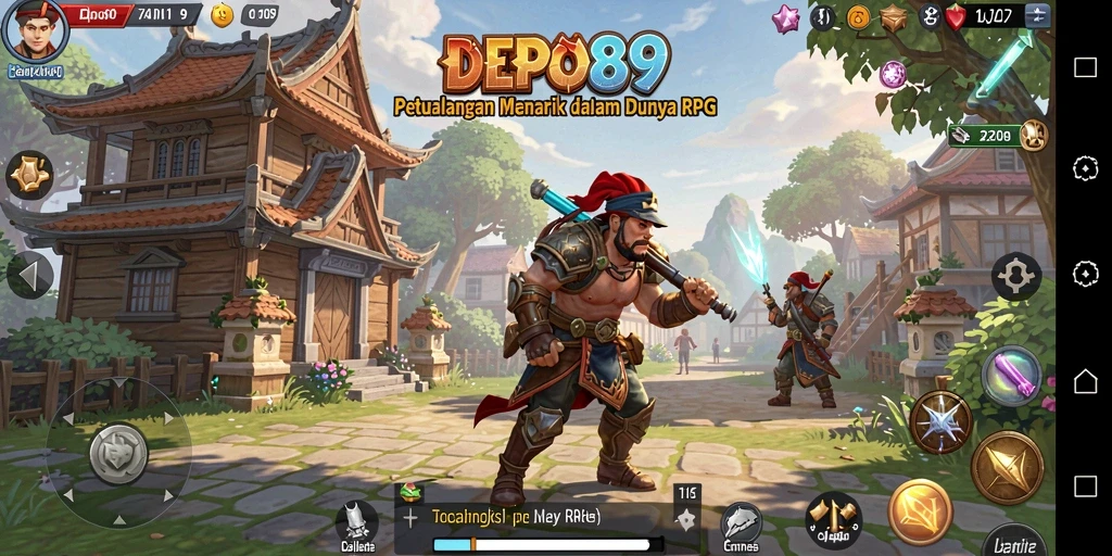 Screenshot DEPO89 yang menunjukkan aksi epic dalam permainan RPG.