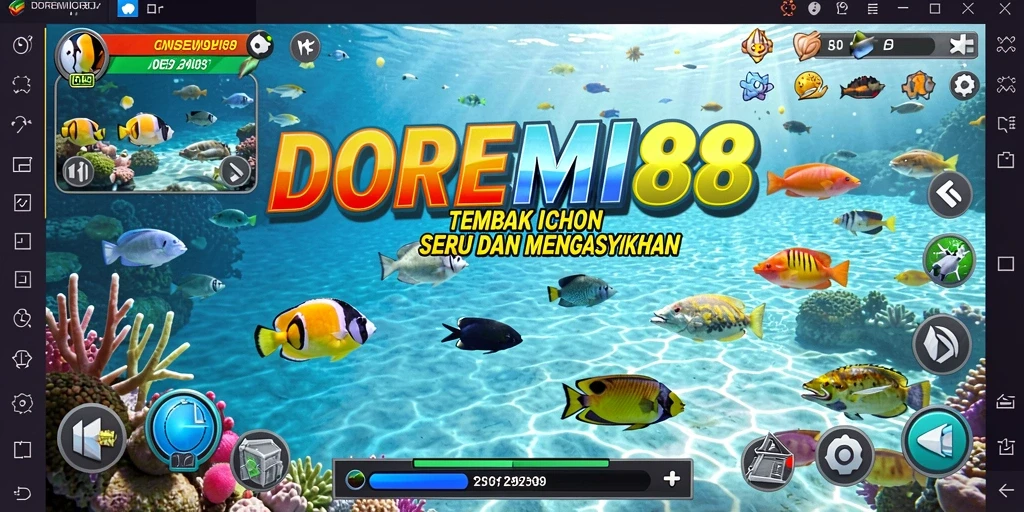 Gameplay DOREMI88 yang seru dan penuh warna dalam menembak ikan.