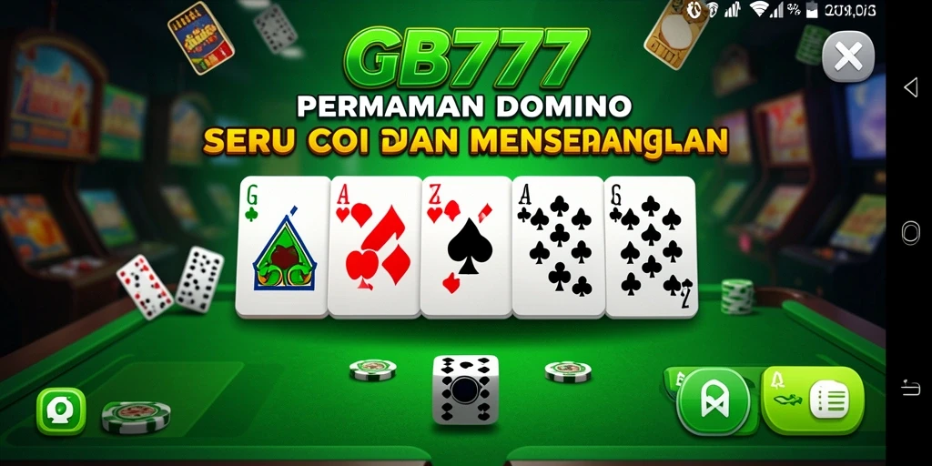 Screenshot utama GB777 menampilkan gameplay Domino yang seru.
