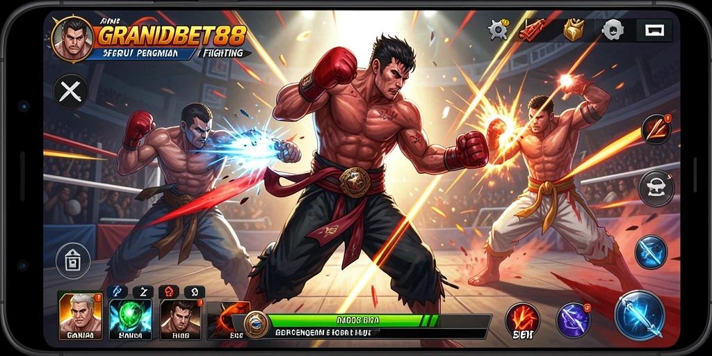 Gameplay seru dari GRANDBET88 dengan pertarungan epik.