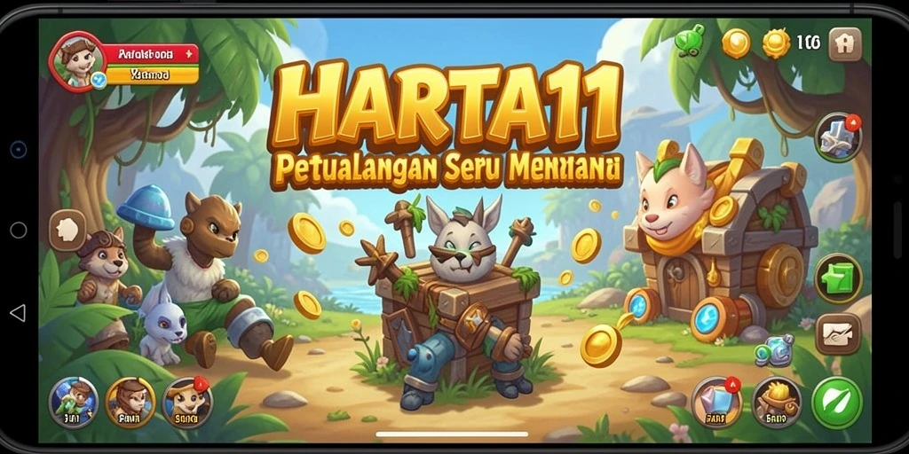 Screenshot HARTA11 menunjukkan aksi seru dalam gameplay petualangan.