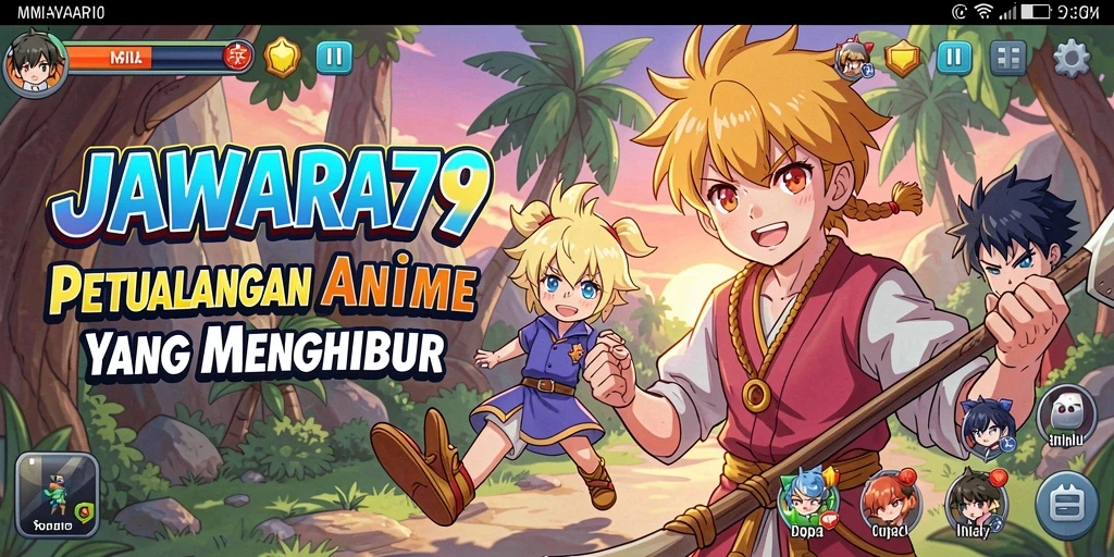 Screenshot gameplay JAWARA79 menampilkan karakter anime dalam aksi.