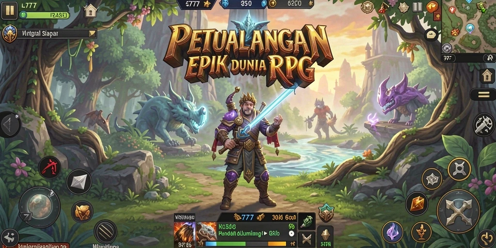 Tampilan gameplay L777 dengan karakter dan pertempuran RPG yang dramatis.