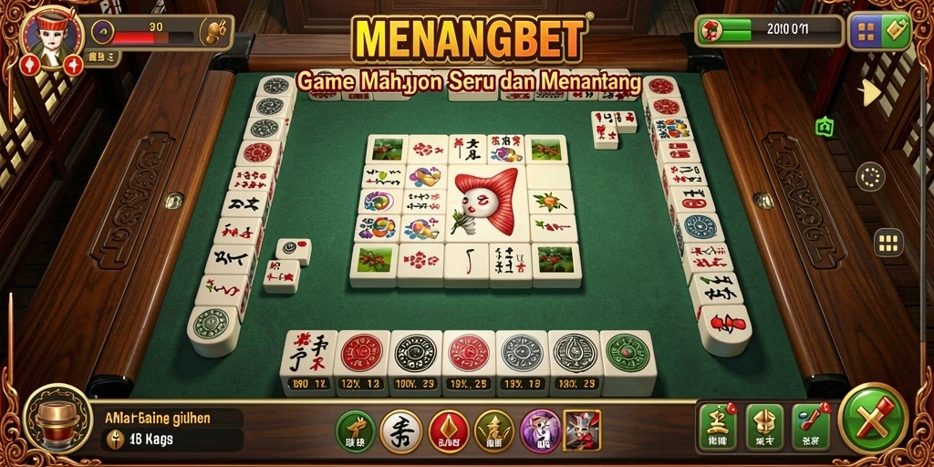 Screenshot utama MENANGBET yang menampilkan gameplay Mahjong yang menarik.