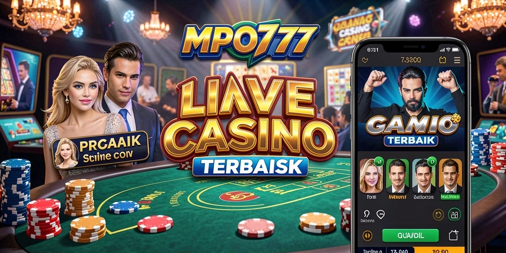 Screenshot MPO777 menampilkan dealer profesional di permainan Live Casino.