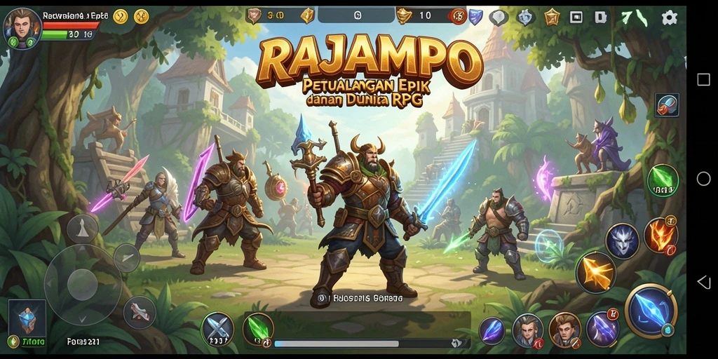 Screenshot menampilkan aksi seru dari gameplay RAJAMPO dalam dunia RPG.