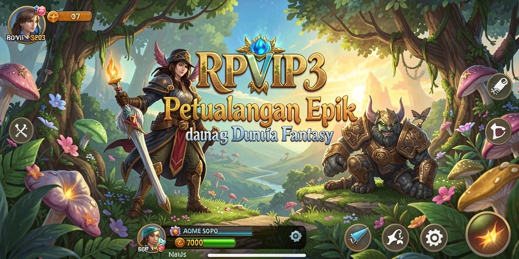 Tampilan gameplay mendebarkan di dunia fantasi RPVIP3.