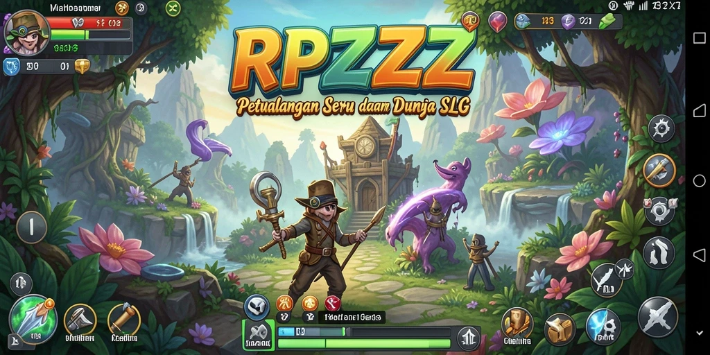 Screenshot utama menunjukkan gameplay SLG yang seru dan strategis.