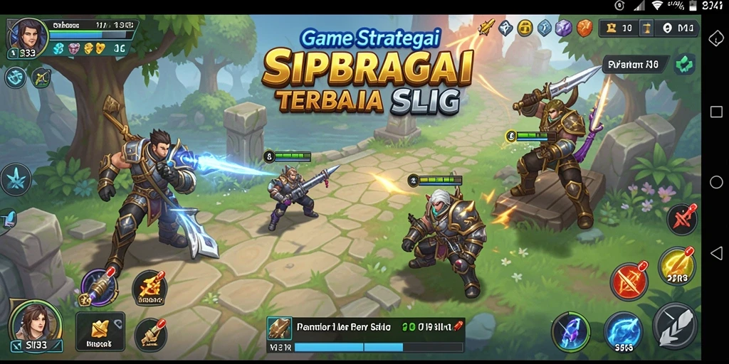 Screenshot menampilkan pertempuran seru dalam game SLG.