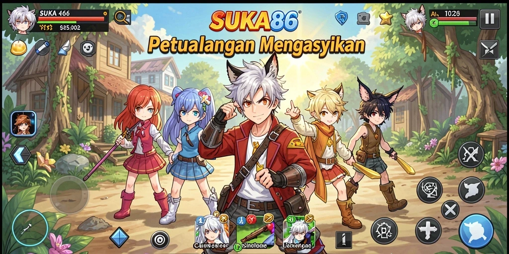 Tampilan gameplay <strong>SUKA86</strong> dengan karakter Anime yang beraksi.