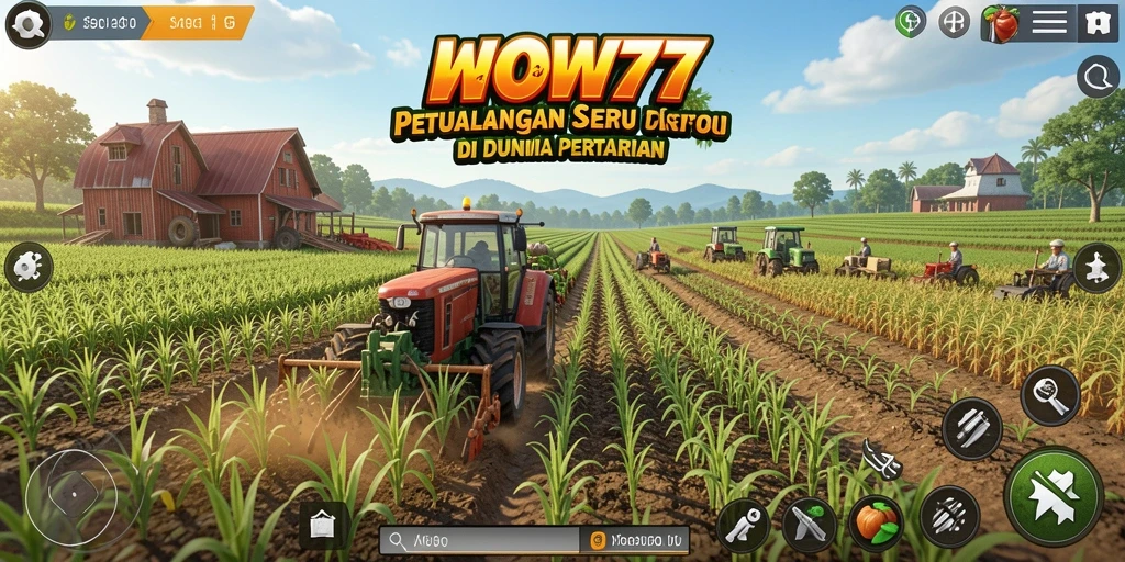 Gameplay seru bertani di WOW77 dengan tanaman dan hewan yang beragam.